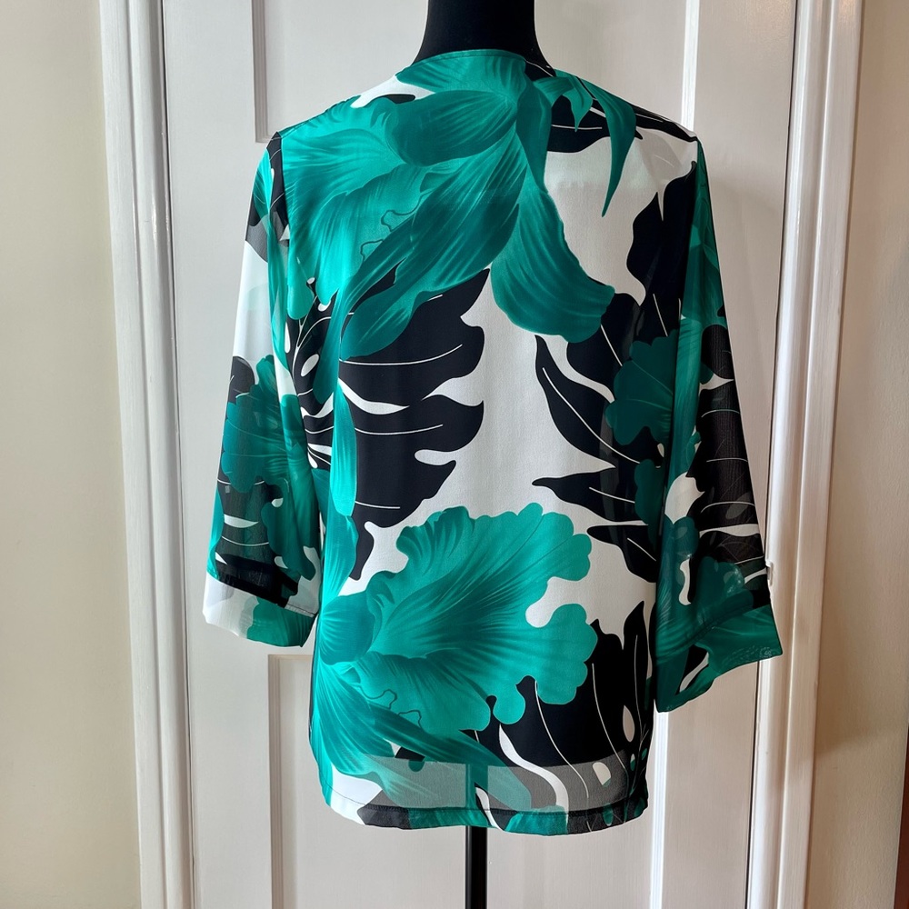 Breezy Tropical Print Flowing Jacket, NWOT